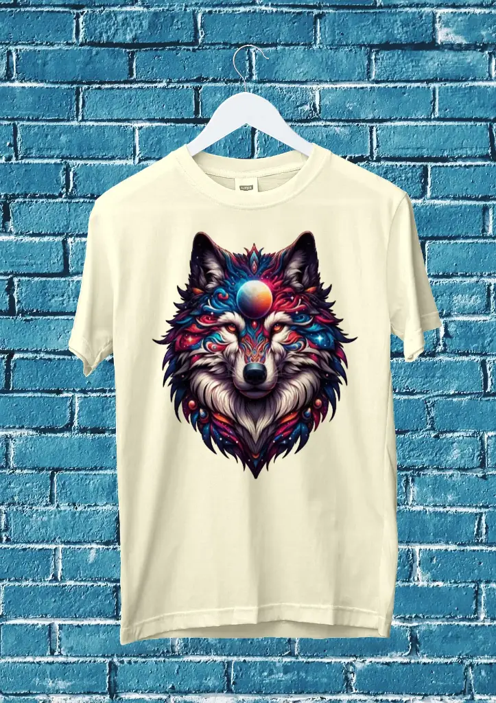 "Galactic Spirit Wolf" Graphic T-Shirt