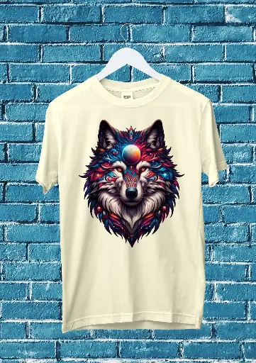 "Galactic Spirit Wolf" Graphic T-Shirt